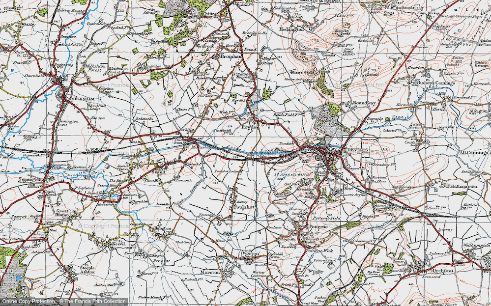 Old Map of Mid Wilts Way, 1919 in 1919