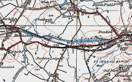 Old map of Mid Wilts Way in 1919