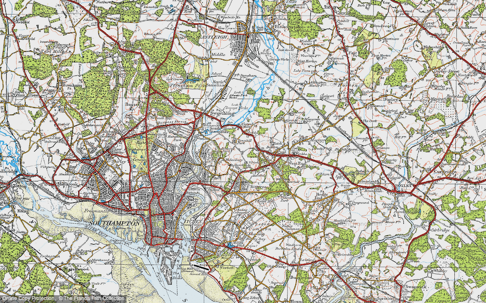 Old Map of Midanbury, 1919 in 1919