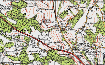 Old map of Middle Assendon in 1919