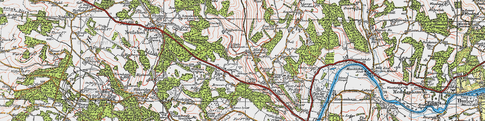Old map of Middle Assendon in 1919
