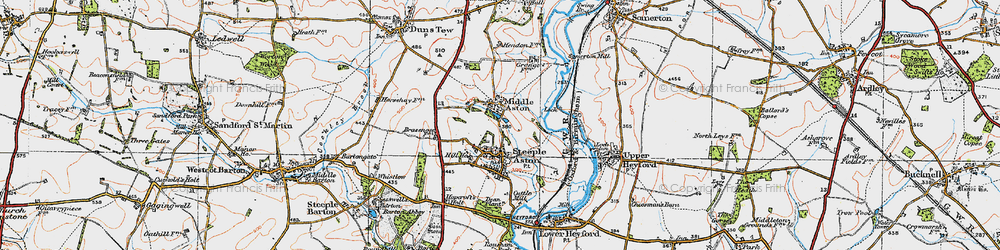Old map of Middle Aston in 1919