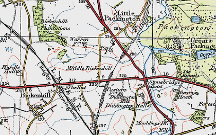 Old map of Middle Bickenhill in 1921