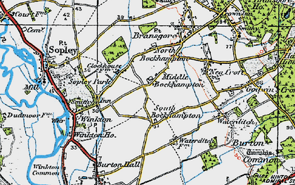 Old map of Middle Bockhampton in 1919