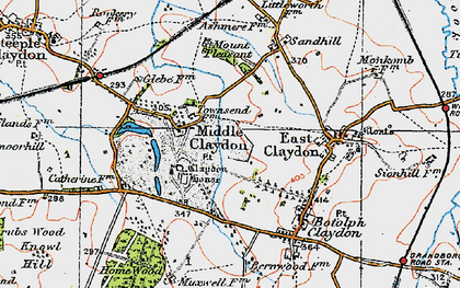 Old map of Middle Claydon in 1919