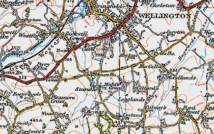 Old map of Middle Green in 1919