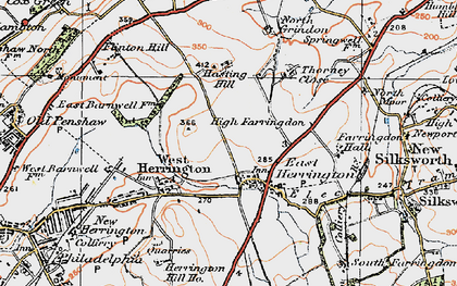 Old map of Middle Herrington in 1925
