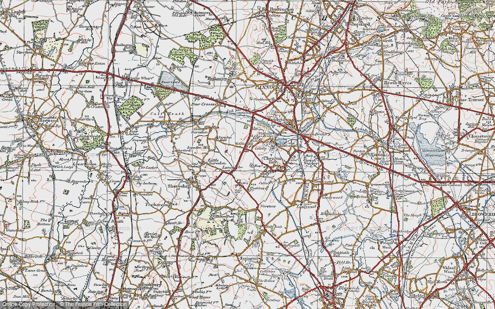 Old Map of Middle Hill, 1921 in 1921
