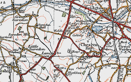 Old map of Middle Hill in 1921