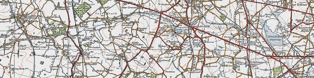 Old map of Middle Hill in 1921