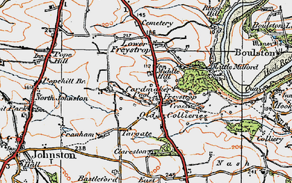 Old map of Middle Hill in 1922