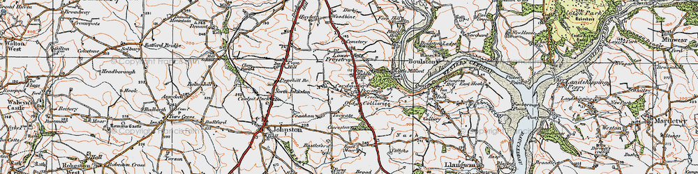 Old map of Middle Hill in 1922