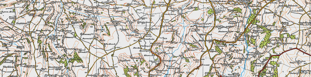 Old map of Middle Luxton in 1919