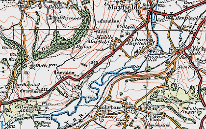 Old map of Middle Mayfield in 1921