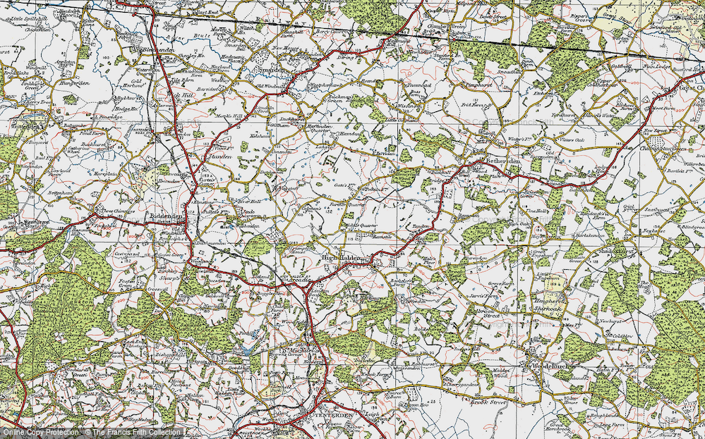 Old Map of Middle Quarter, 1921 in 1921