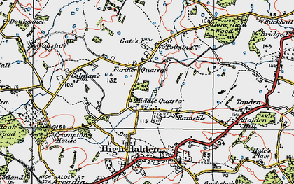 Old map of Middle Quarter in 1921