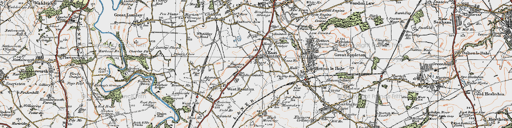 Old map of Middle Rainton in 1925