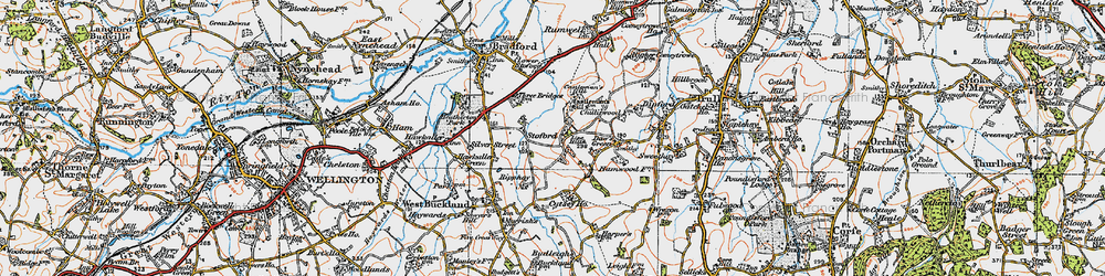 Old map of Middle Stoford in 1919