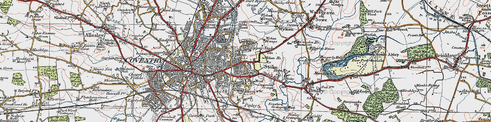 Old map of Middle Stoke in 1920