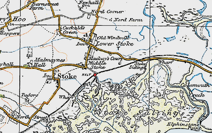 Old map of Middle Stoke in 1921