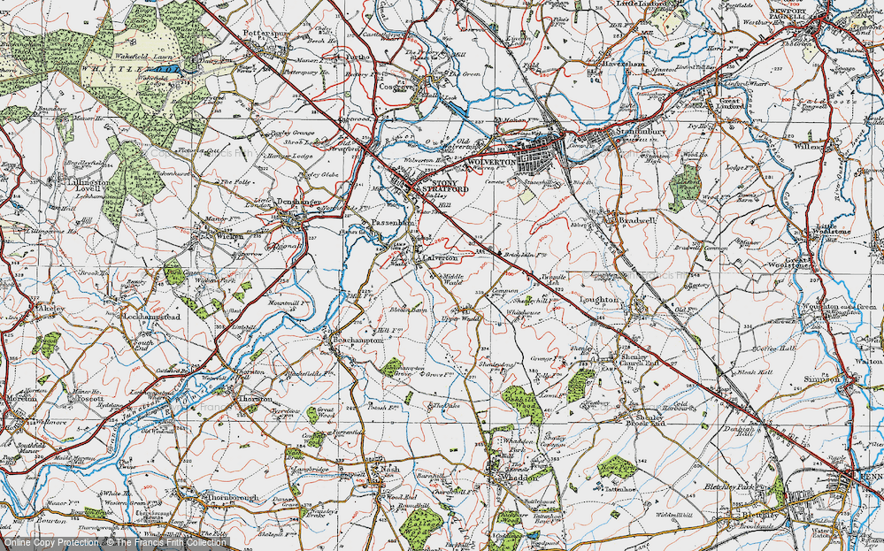 Old Map of Middle Weald, 1919 in 1919