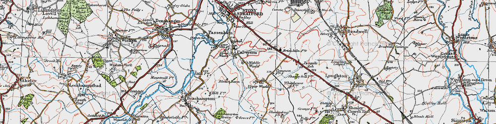 Old map of Middle Weald in 1919
