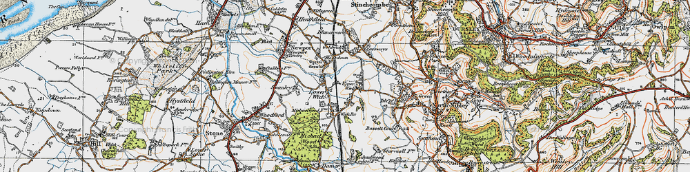Old map of Middle Wick in 1919