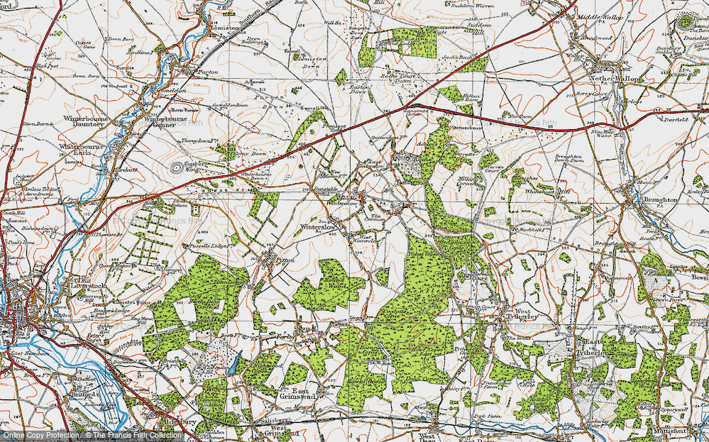 Old Map of Middle Winterslow, 1919 in 1919