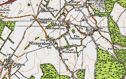 Old map of Middle Winterslow in 1919