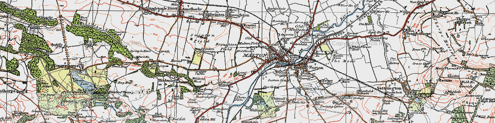 Old map of Musley Bank in 1924