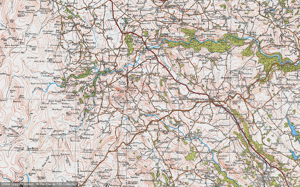 Old Map of Middlecott, 1919 in 1919