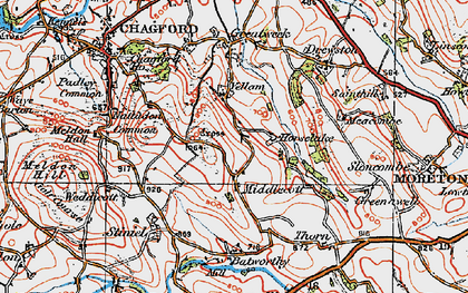 Old map of Middlecott in 1919
