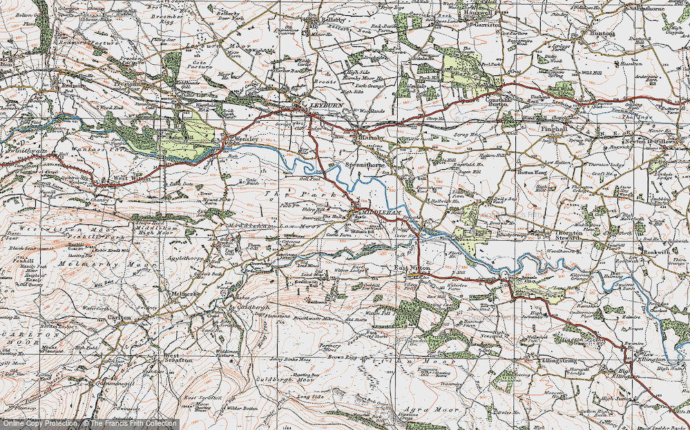 Old Map of Middleham, 1925 in 1925