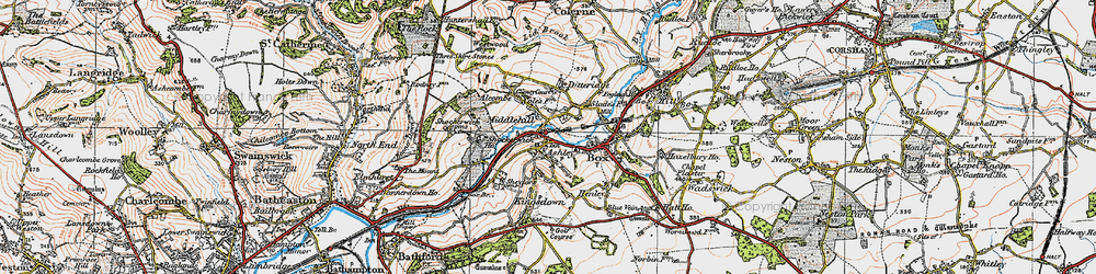 Old map of Middlehill in 1919