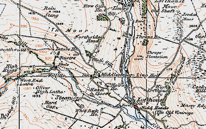 Old map of Middlesmoor in 1925