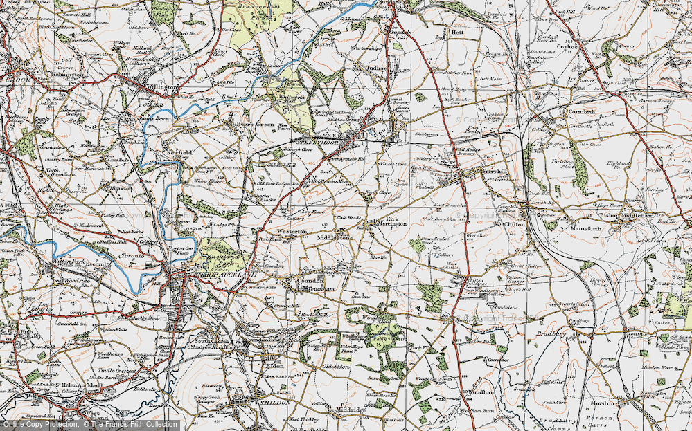 Old Map of Middlestone, 1925 in 1925