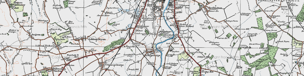 Old map of Middlethorpe in 1924
