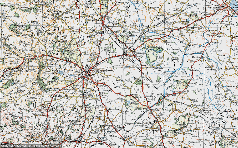 Old Map of Historic Map covering Bryn-y-plentyn in 1921