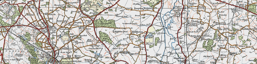Old map of Middleton in 1921