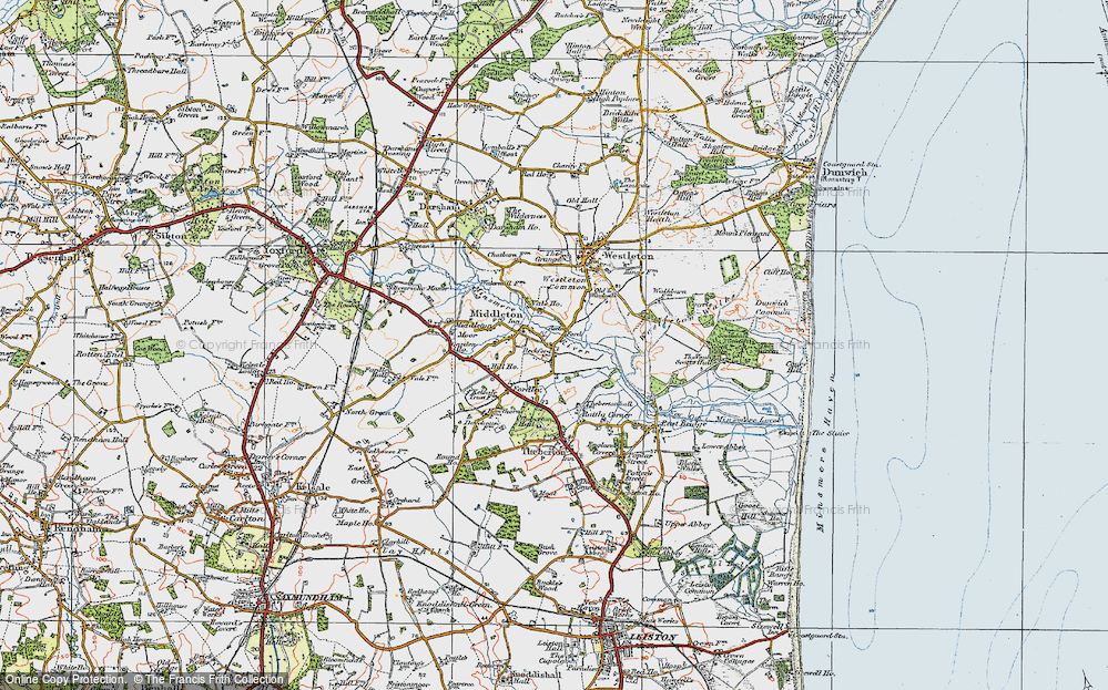 Old Map of Middleton, 1921 in 1921