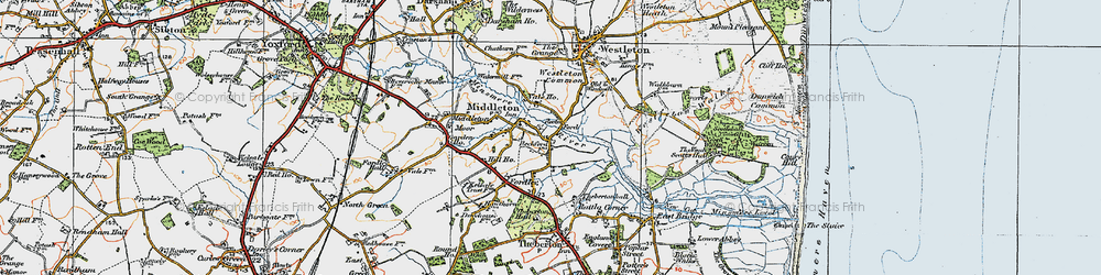 Old map of Westleton Common in 1921