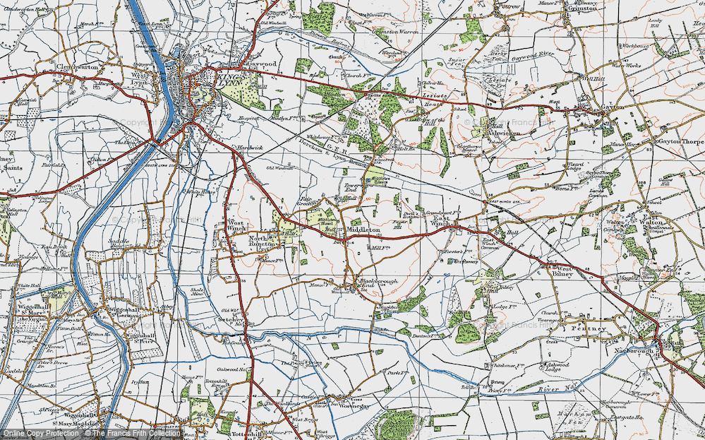 Old Map of Middleton, 1922 in 1922