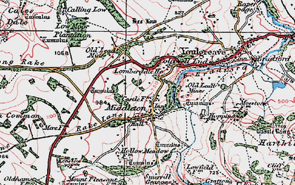 Old map of Arbor Low in 1923