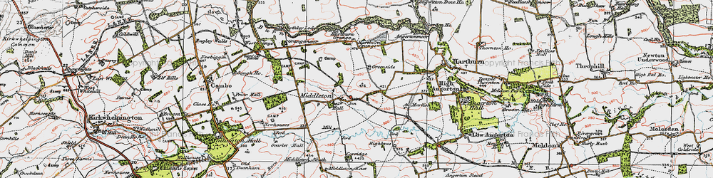 Old map of Middleton in 1925
