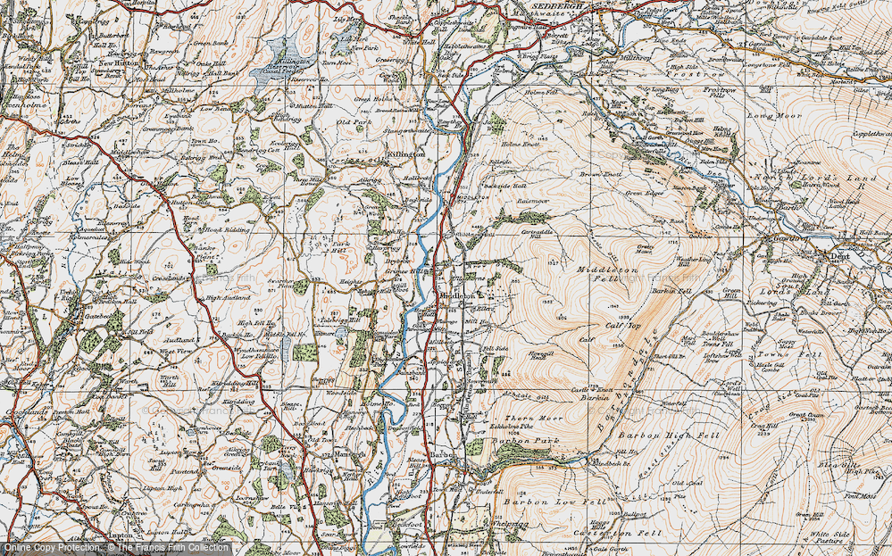 Old Map of Historic Map covering Brow Gill in 1925