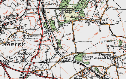 Old map of Middleton in 1925