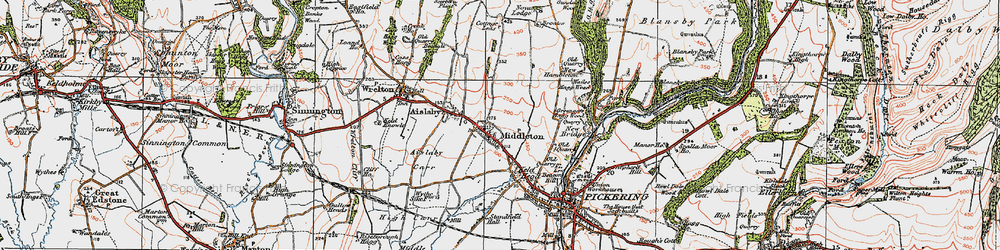 Old map of Middleton in 1925