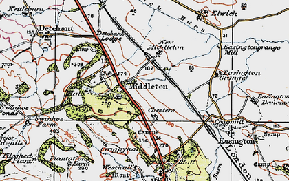Old map of Middleton in 1926
