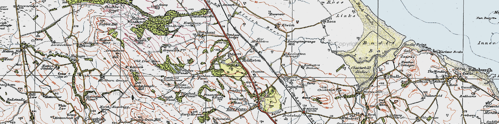 Old map of Middleton in 1926