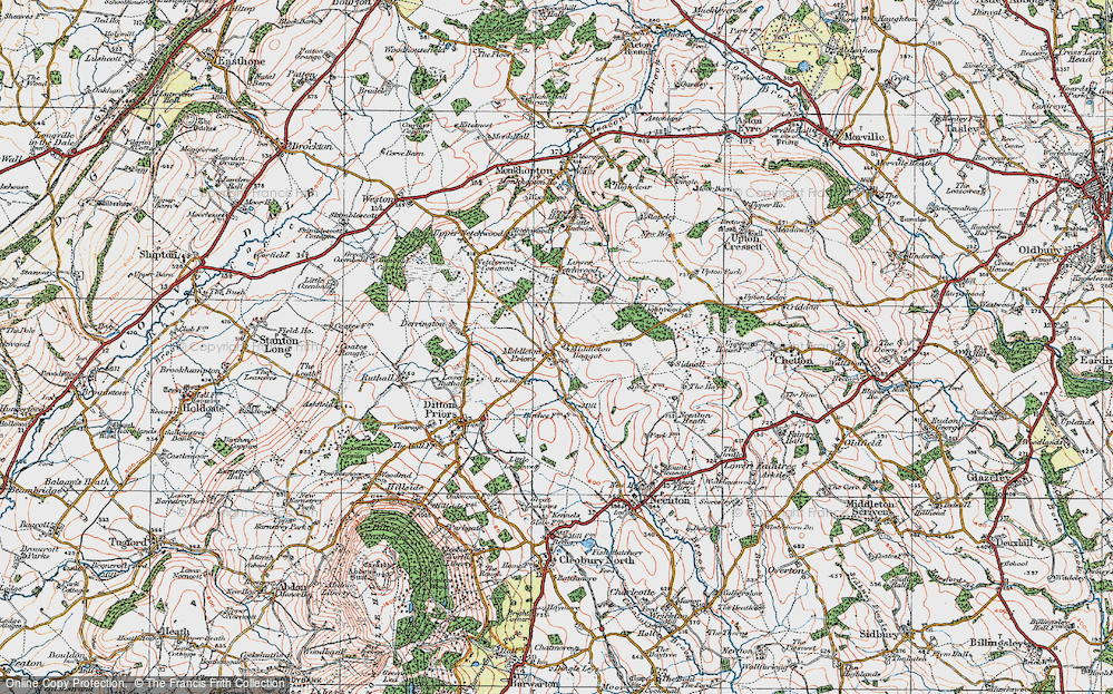 Old Map of Middleton Baggot, 1921 in 1921
